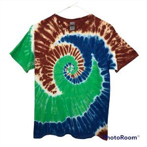 🍭KIDS Tie-Dye T-Shirt | Green/Blue/Brown | Large